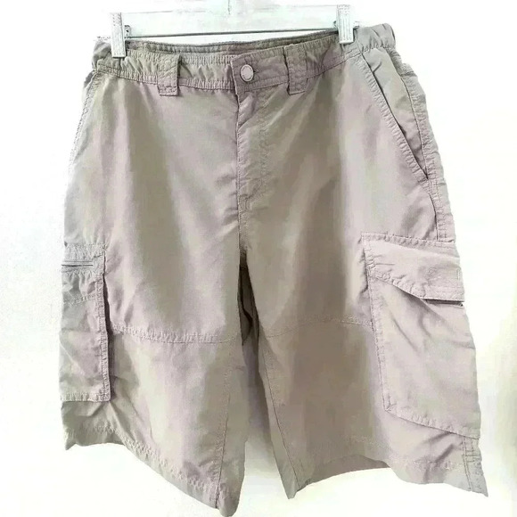 Columbia Nylon Cargo Shorts 33x12 Beige - Picture 1 of 5